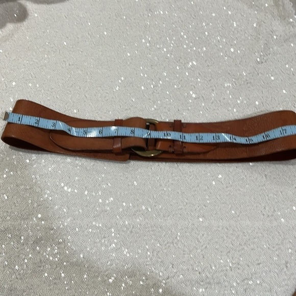 Línea Pelle brown leather belt, gold buckle size L - Picture 5 of 5